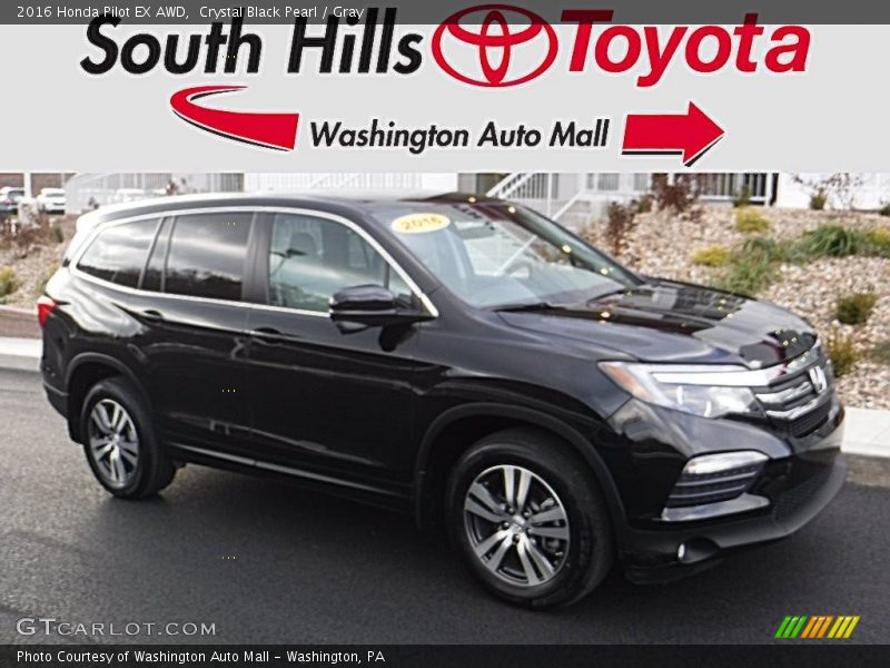 Crystal Black Pearl / Gray 2016 Honda Pilot EX AWD