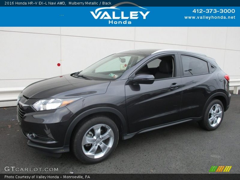 Mulberry Metallic / Black 2016 Honda HR-V EX-L Navi AWD