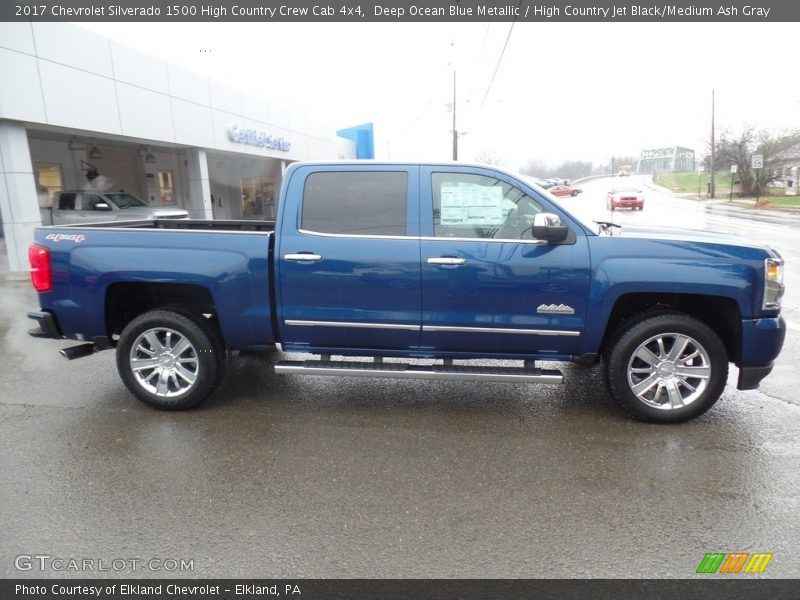 Deep Ocean Blue Metallic / High Country Jet Black/Medium Ash Gray 2017 Chevrolet Silverado 1500 High Country Crew Cab 4x4