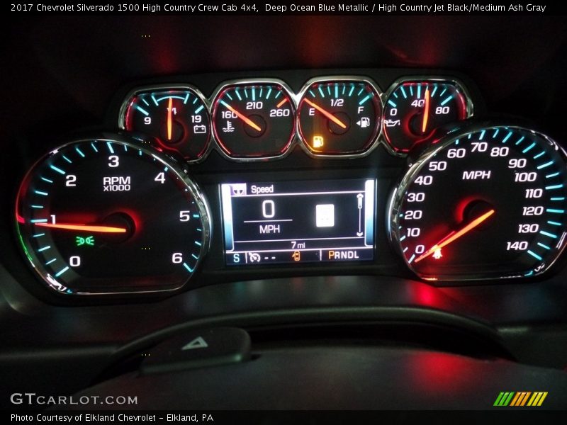 Deep Ocean Blue Metallic / High Country Jet Black/Medium Ash Gray 2017 Chevrolet Silverado 1500 High Country Crew Cab 4x4