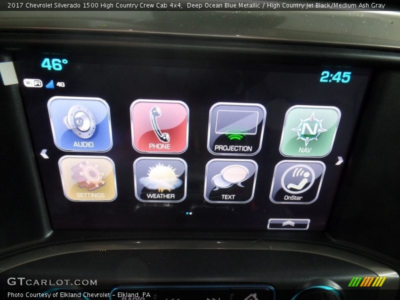 Deep Ocean Blue Metallic / High Country Jet Black/Medium Ash Gray 2017 Chevrolet Silverado 1500 High Country Crew Cab 4x4