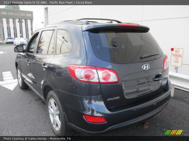 Pacific Blue Pearl / Cocoa Black 2011 Hyundai Santa Fe SE AWD
