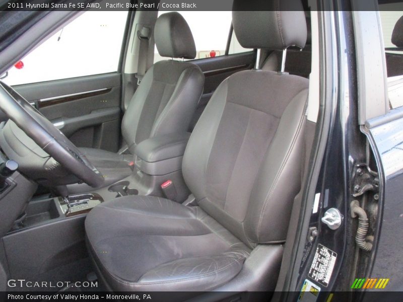 Pacific Blue Pearl / Cocoa Black 2011 Hyundai Santa Fe SE AWD