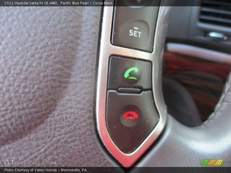 Pacific Blue Pearl / Cocoa Black 2011 Hyundai Santa Fe SE AWD