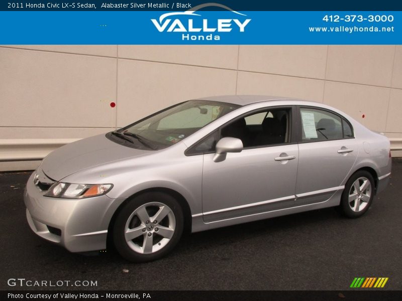 Alabaster Silver Metallic / Black 2011 Honda Civic LX-S Sedan