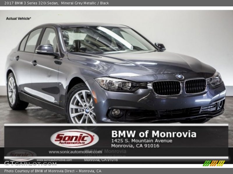 Mineral Grey Metallic / Black 2017 BMW 3 Series 320i Sedan