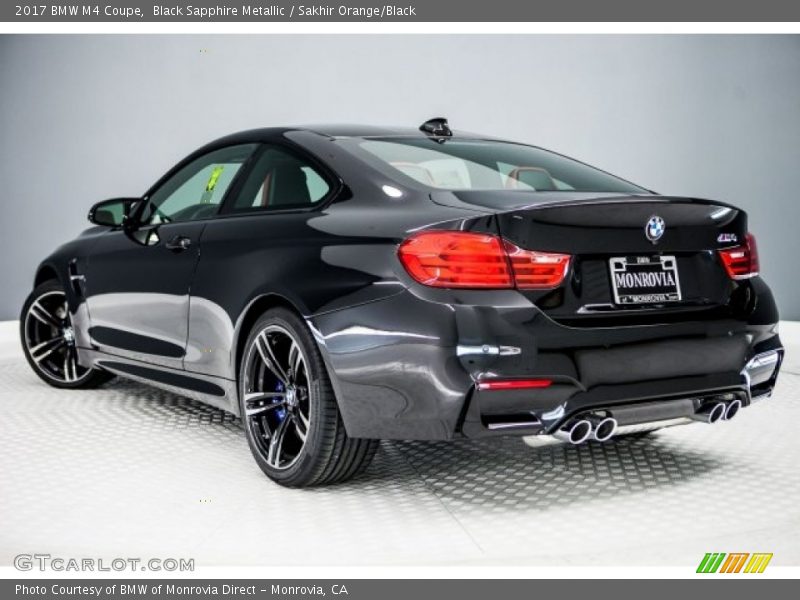 Black Sapphire Metallic / Sakhir Orange/Black 2017 BMW M4 Coupe