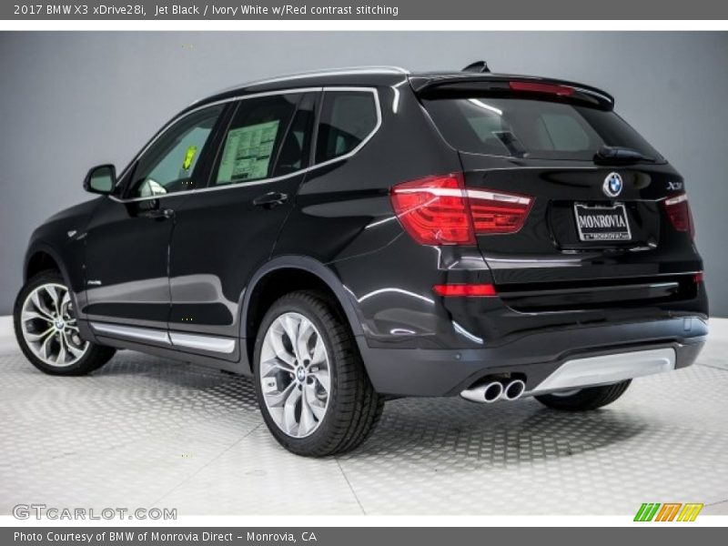 Jet Black / Ivory White w/Red contrast stitching 2017 BMW X3 xDrive28i