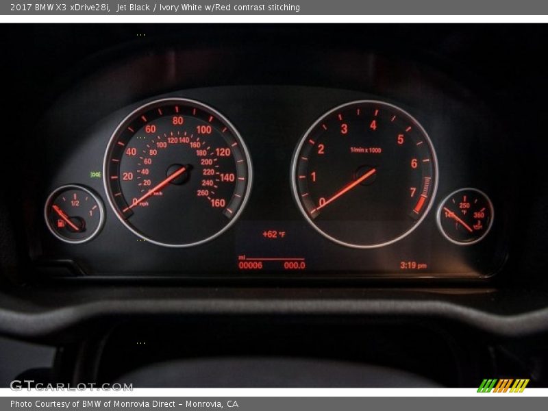 Jet Black / Ivory White w/Red contrast stitching 2017 BMW X3 xDrive28i