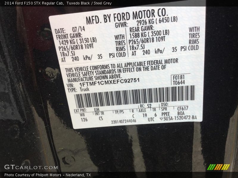 Tuxedo Black / Steel Grey 2014 Ford F150 STX Regular Cab