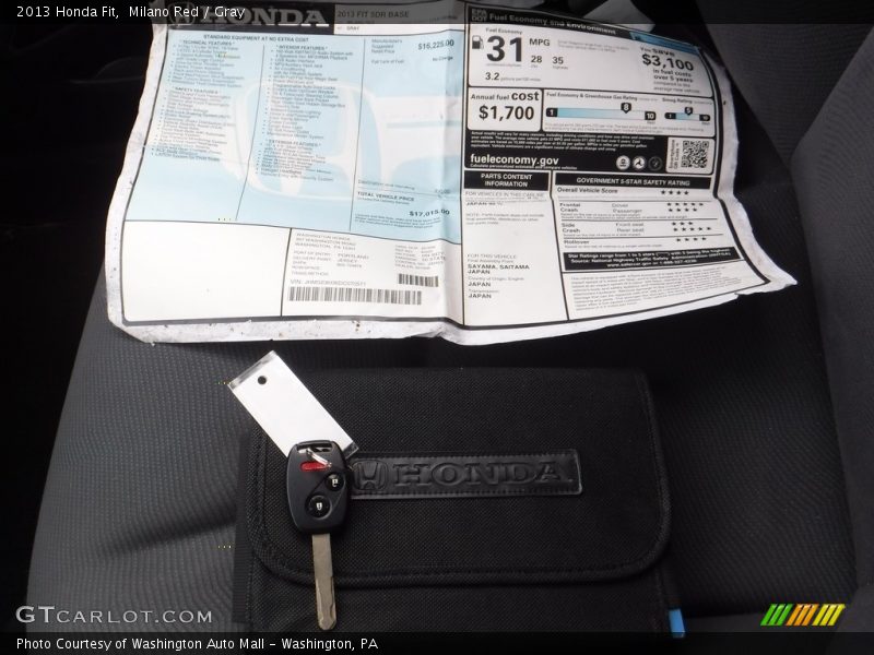 Milano Red / Gray 2013 Honda Fit