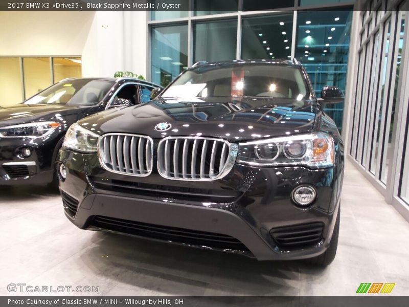 Black Sapphire Metallic / Oyster 2017 BMW X3 xDrive35i