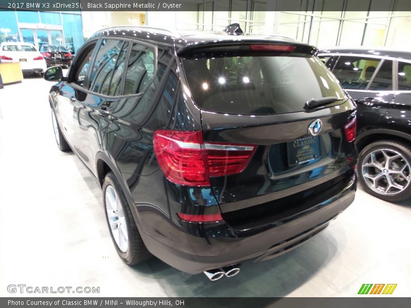 Black Sapphire Metallic / Oyster 2017 BMW X3 xDrive35i