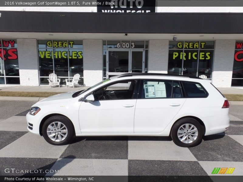 Pure White / Black 2016 Volkswagen Golf SportWagen 1.8T S