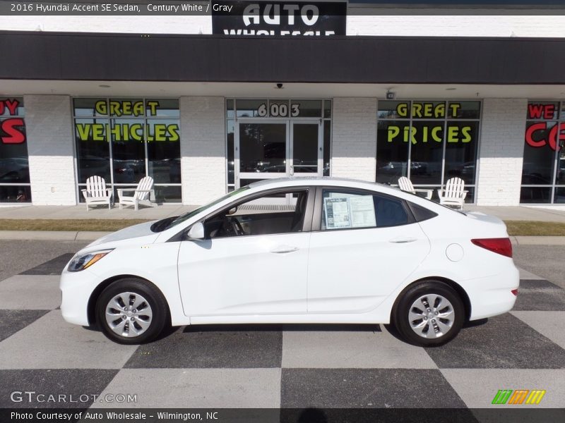 Century White / Gray 2016 Hyundai Accent SE Sedan