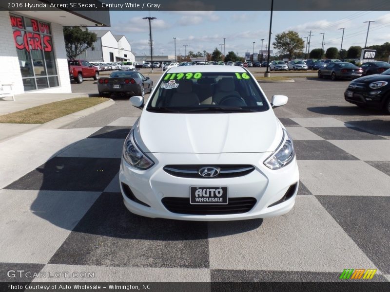 Century White / Gray 2016 Hyundai Accent SE Sedan