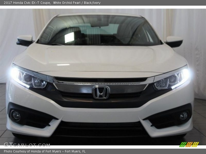 White Orchid Pearl / Black/Ivory 2017 Honda Civic EX-T Coupe