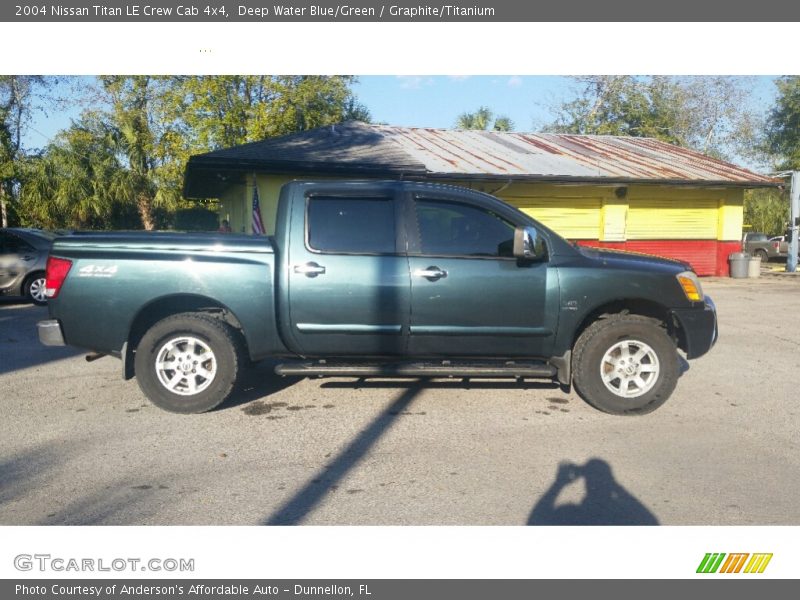 Deep Water Blue/Green / Graphite/Titanium 2004 Nissan Titan LE Crew Cab 4x4