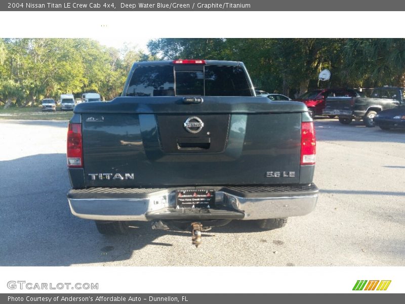Deep Water Blue/Green / Graphite/Titanium 2004 Nissan Titan LE Crew Cab 4x4