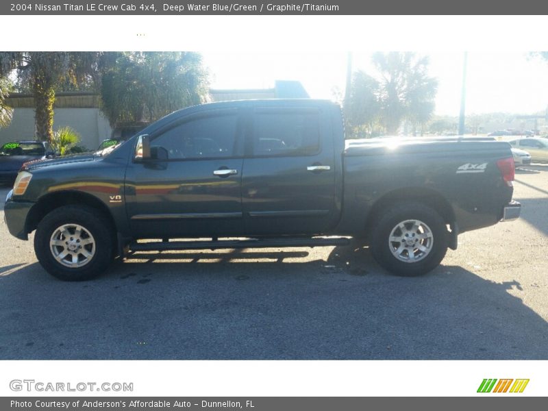 Deep Water Blue/Green / Graphite/Titanium 2004 Nissan Titan LE Crew Cab 4x4