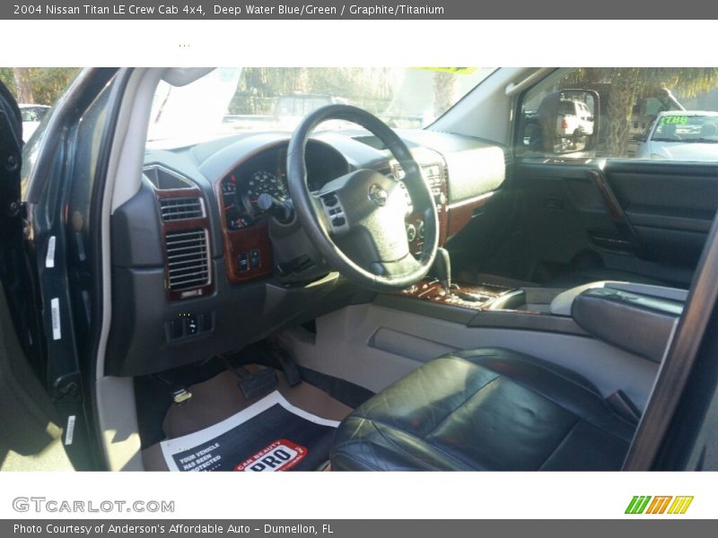 Deep Water Blue/Green / Graphite/Titanium 2004 Nissan Titan LE Crew Cab 4x4