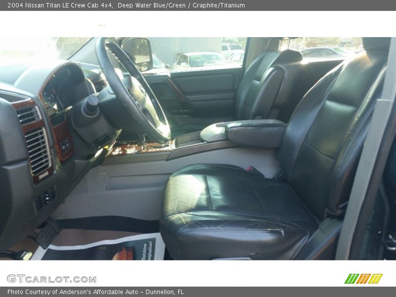 Deep Water Blue/Green / Graphite/Titanium 2004 Nissan Titan LE Crew Cab 4x4
