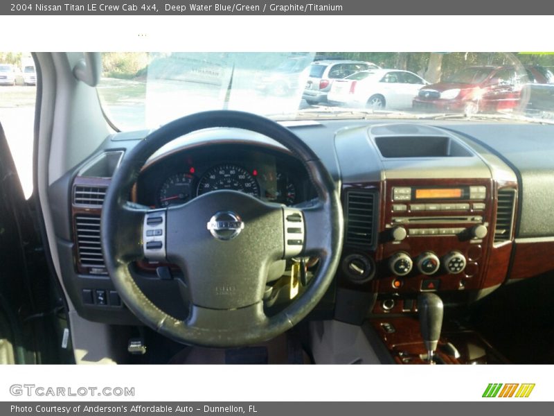 Deep Water Blue/Green / Graphite/Titanium 2004 Nissan Titan LE Crew Cab 4x4