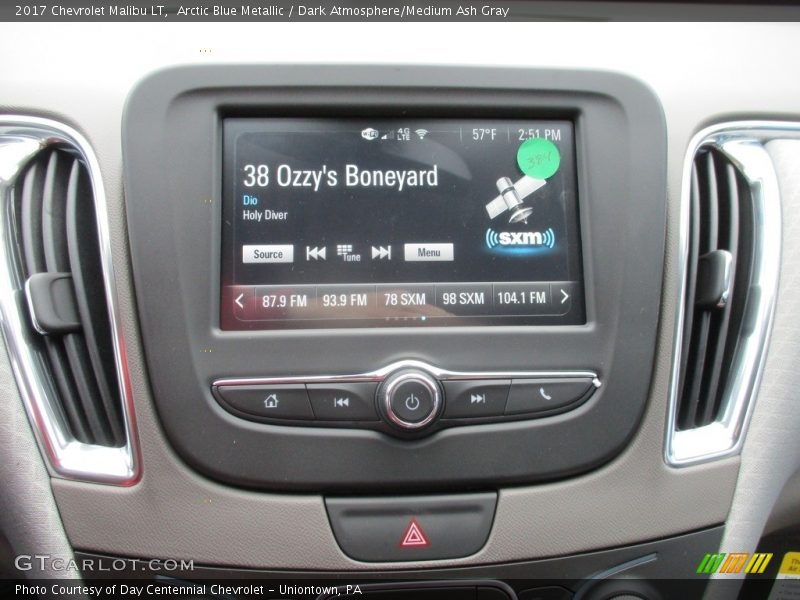 Arctic Blue Metallic / Dark Atmosphere/Medium Ash Gray 2017 Chevrolet Malibu LT