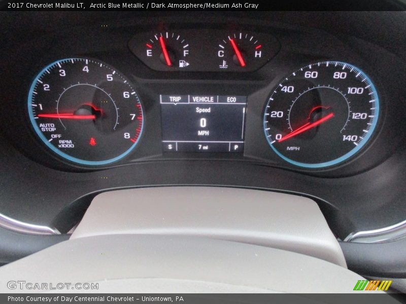 Arctic Blue Metallic / Dark Atmosphere/Medium Ash Gray 2017 Chevrolet Malibu LT