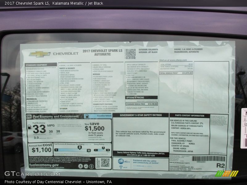 Kalamata Metallic / Jet Black 2017 Chevrolet Spark LS
