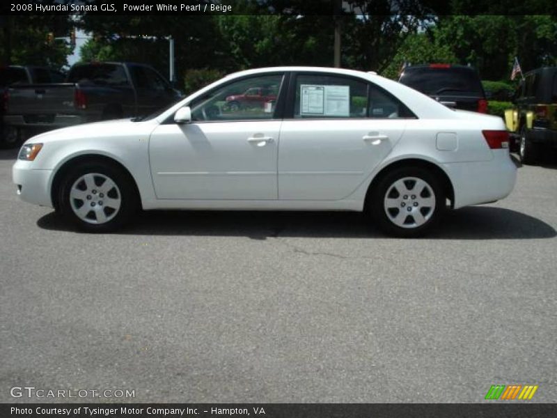 Powder White Pearl / Beige 2008 Hyundai Sonata GLS