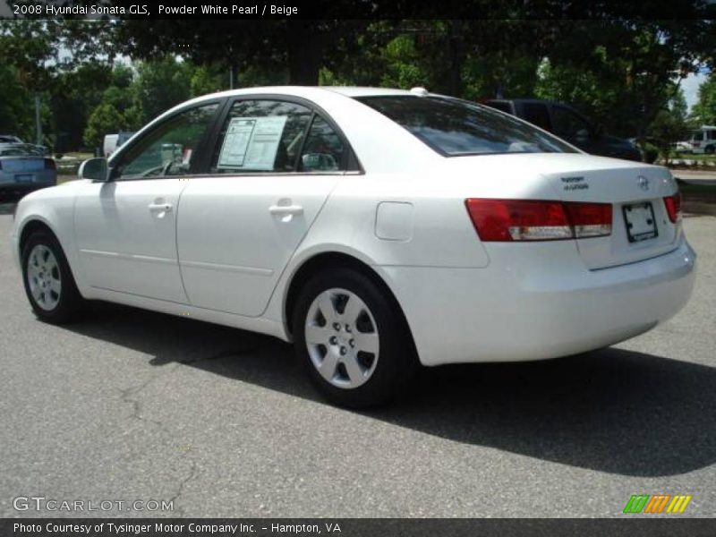 Powder White Pearl / Beige 2008 Hyundai Sonata GLS