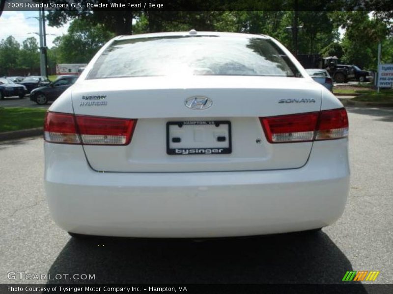 Powder White Pearl / Beige 2008 Hyundai Sonata GLS