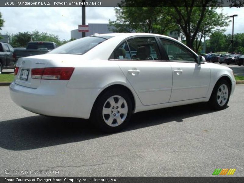 Powder White Pearl / Beige 2008 Hyundai Sonata GLS