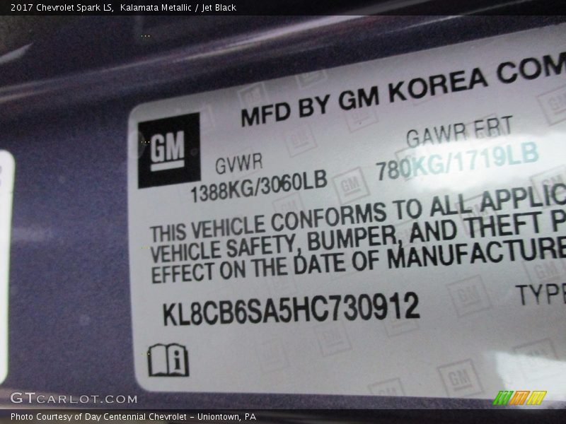 Kalamata Metallic / Jet Black 2017 Chevrolet Spark LS