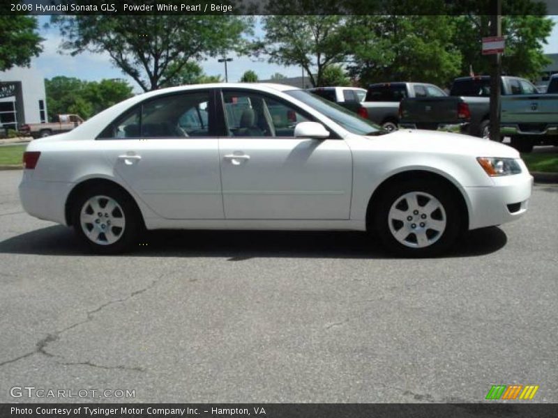 Powder White Pearl / Beige 2008 Hyundai Sonata GLS