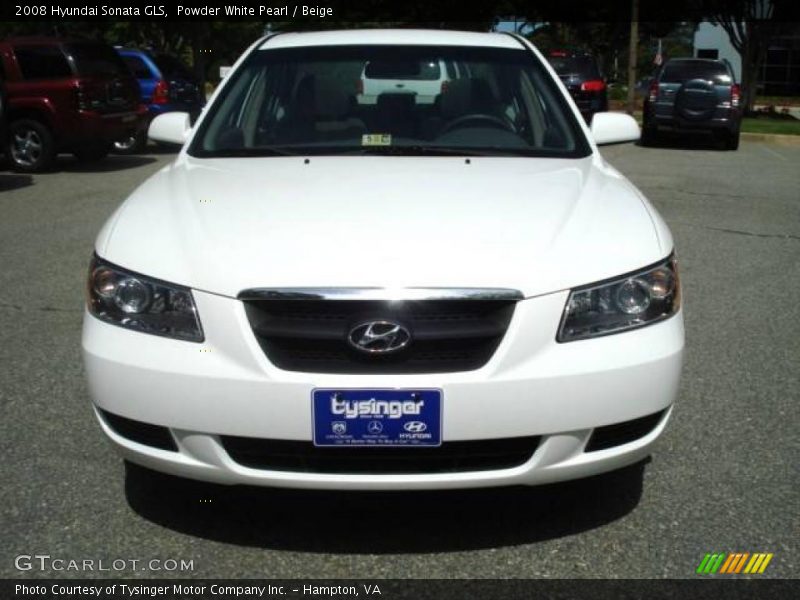 Powder White Pearl / Beige 2008 Hyundai Sonata GLS