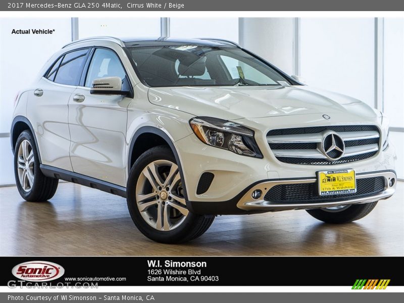Cirrus White / Beige 2017 Mercedes-Benz GLA 250 4Matic