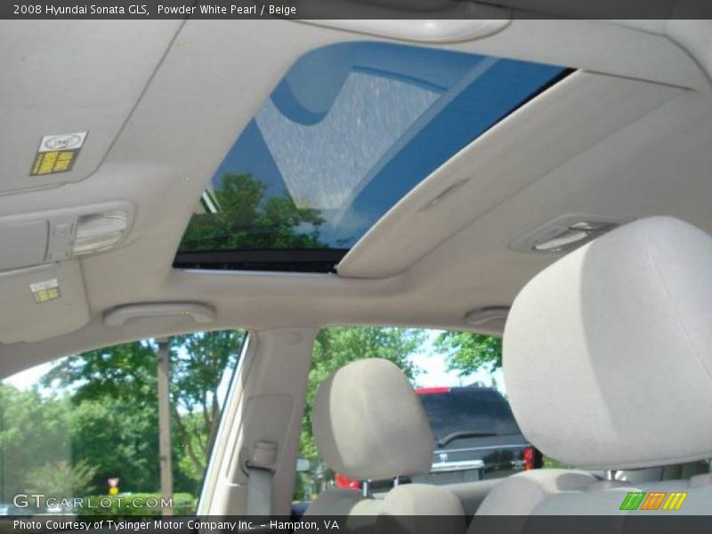 Powder White Pearl / Beige 2008 Hyundai Sonata GLS