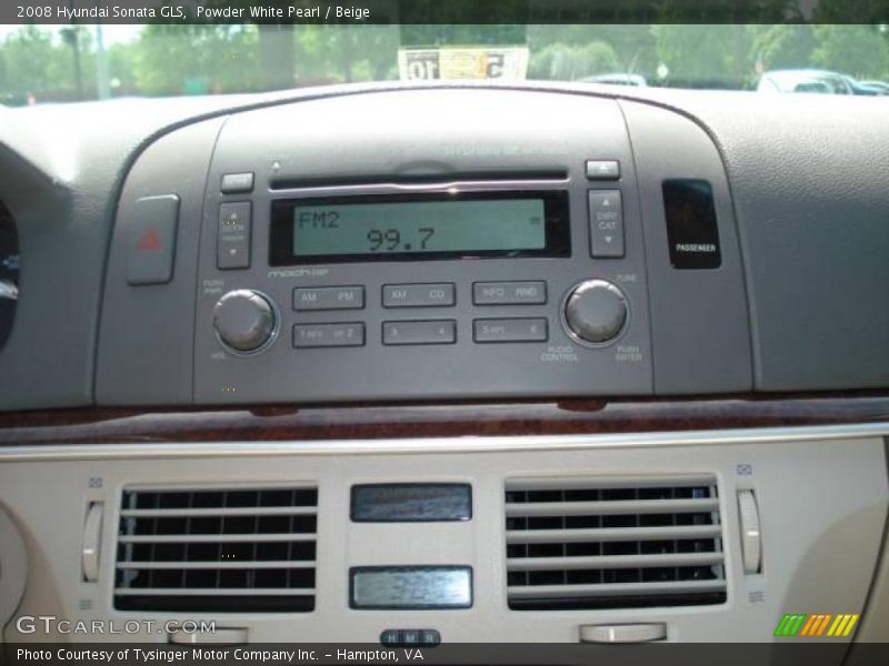 Powder White Pearl / Beige 2008 Hyundai Sonata GLS