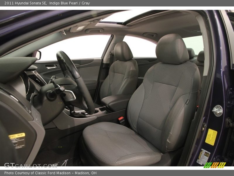 Indigo Blue Pearl / Gray 2011 Hyundai Sonata SE