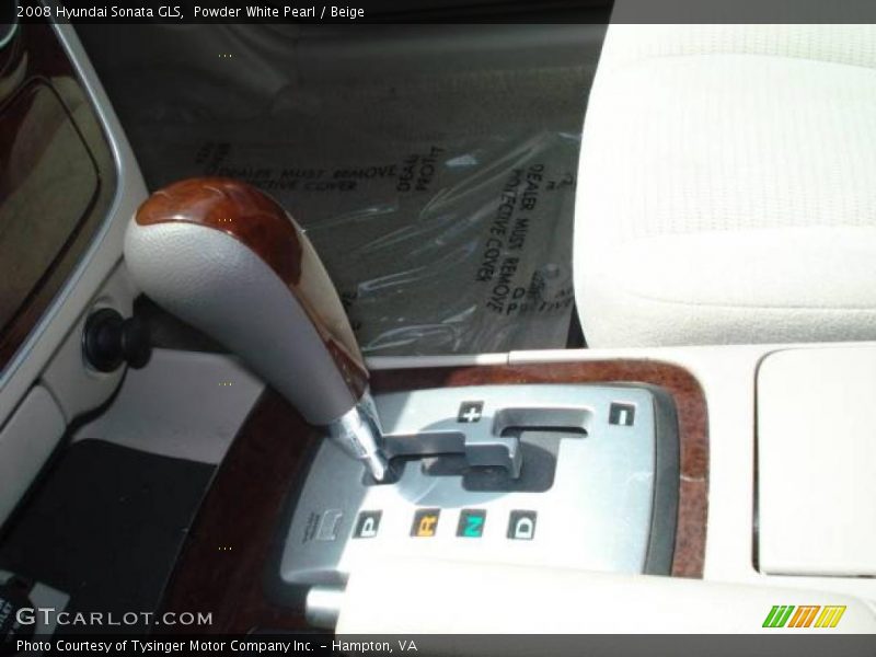 Powder White Pearl / Beige 2008 Hyundai Sonata GLS