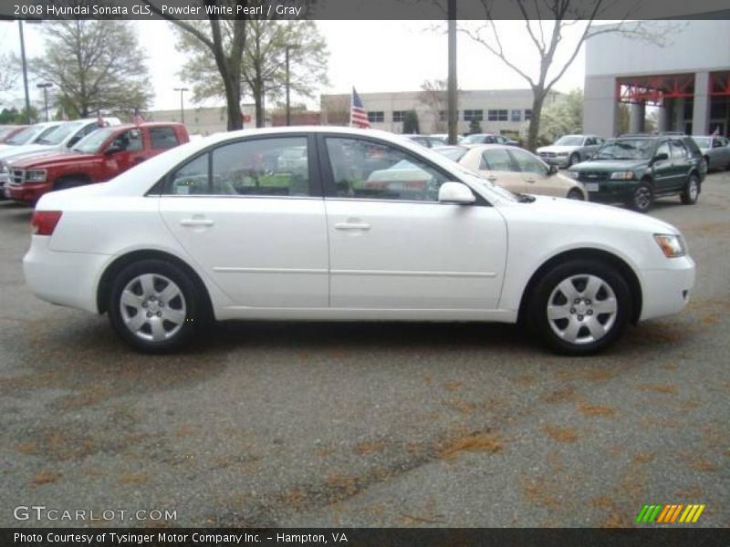 Powder White Pearl / Gray 2008 Hyundai Sonata GLS