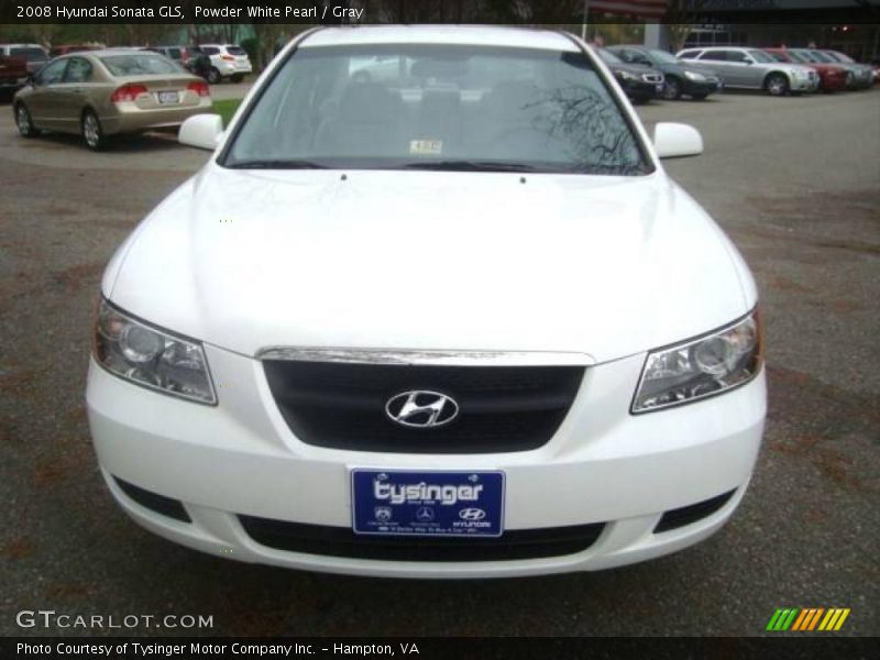 Powder White Pearl / Gray 2008 Hyundai Sonata GLS