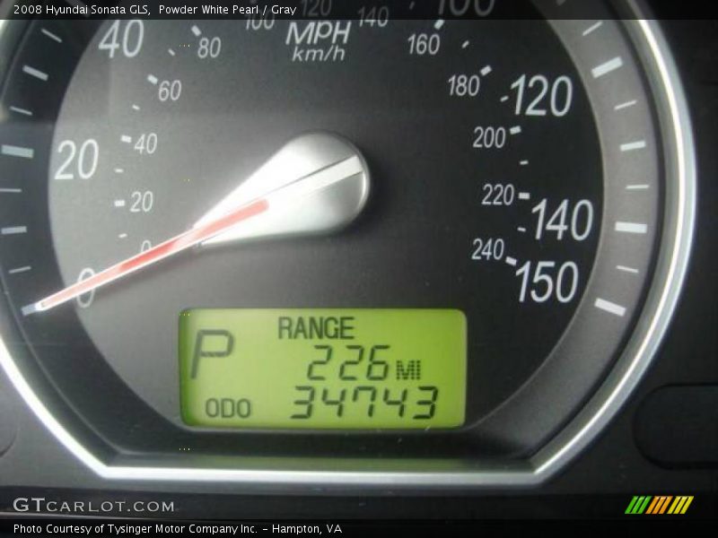 Powder White Pearl / Gray 2008 Hyundai Sonata GLS