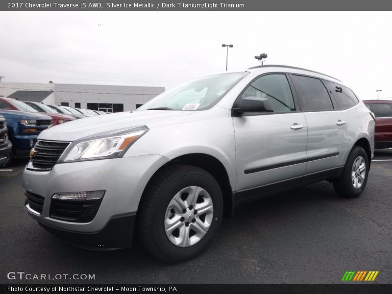 Silver Ice Metallic / Dark Titanium/Light Titanium 2017 Chevrolet Traverse LS AWD