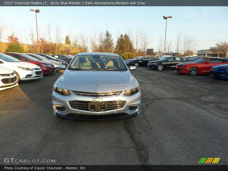 Arctic Blue Metallic / Dark Atmosphere/Medium Ash Gray 2017 Chevrolet Malibu LT