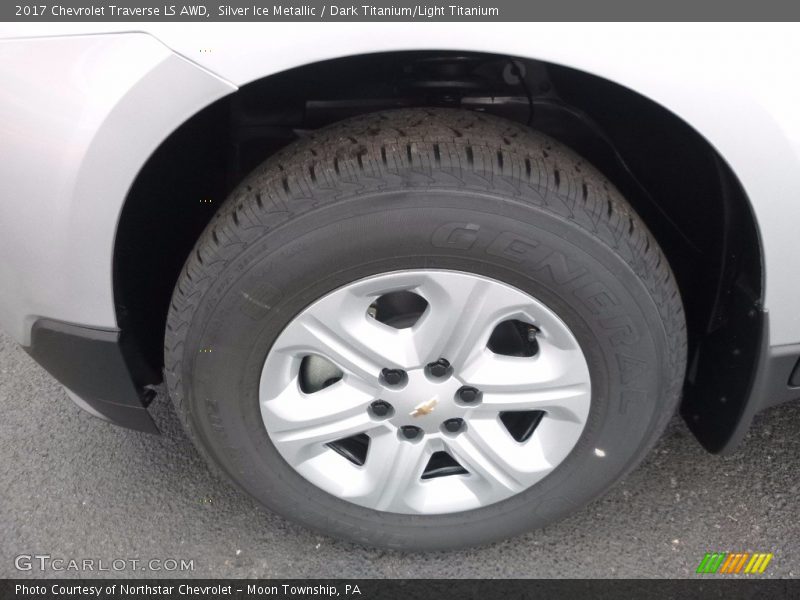 Silver Ice Metallic / Dark Titanium/Light Titanium 2017 Chevrolet Traverse LS AWD