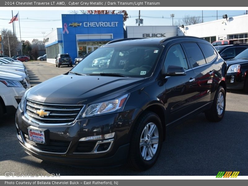 Cyber Grey Metallic / Dark Titanium/Light Titanium 2014 Chevrolet Traverse LT AWD