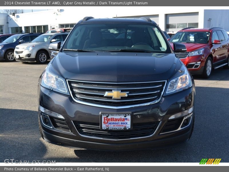 Cyber Grey Metallic / Dark Titanium/Light Titanium 2014 Chevrolet Traverse LT AWD
